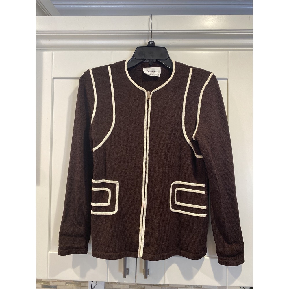Fianona small zip up light jacket With Shoulder Pads Vintage USA